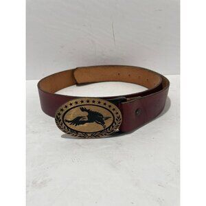 Tech Ether American Eagle/1970s Brown western Leather belt Eagle 48 solid Brass